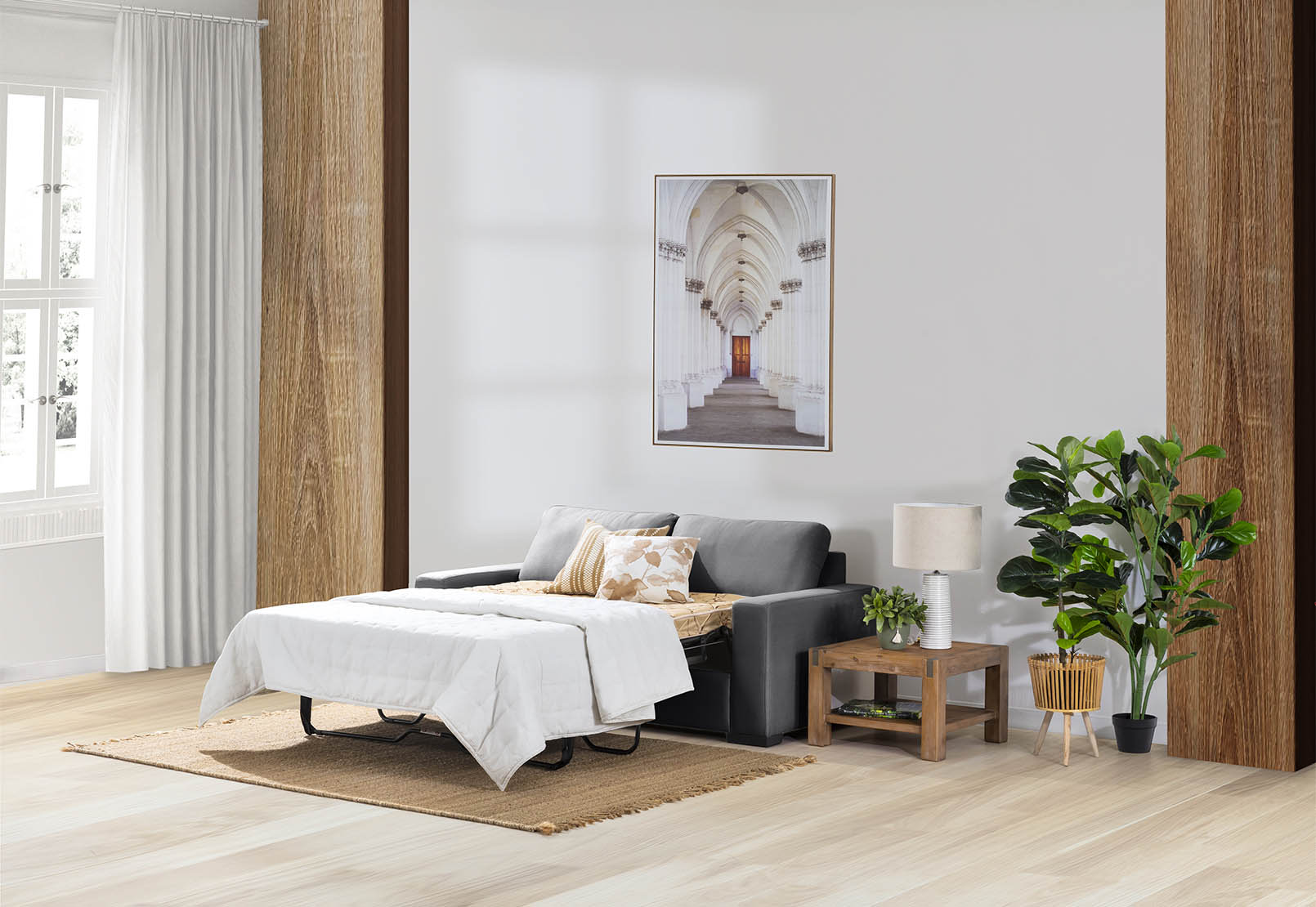 KIRBY Fabric 3 Seat Sofa Bed – image 7 of 7