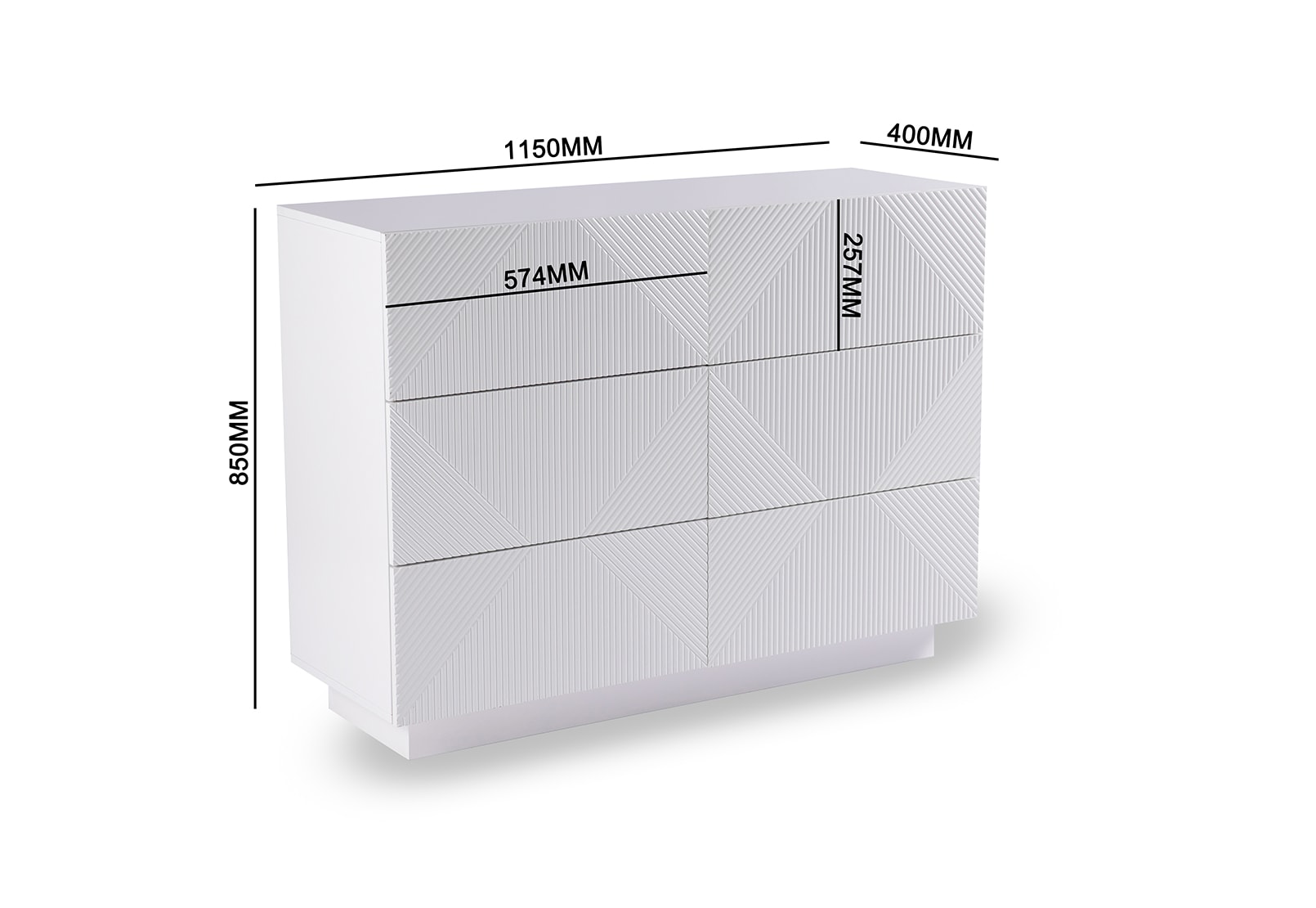 GATES White 6 Drawer Dresser – image 6 of 6