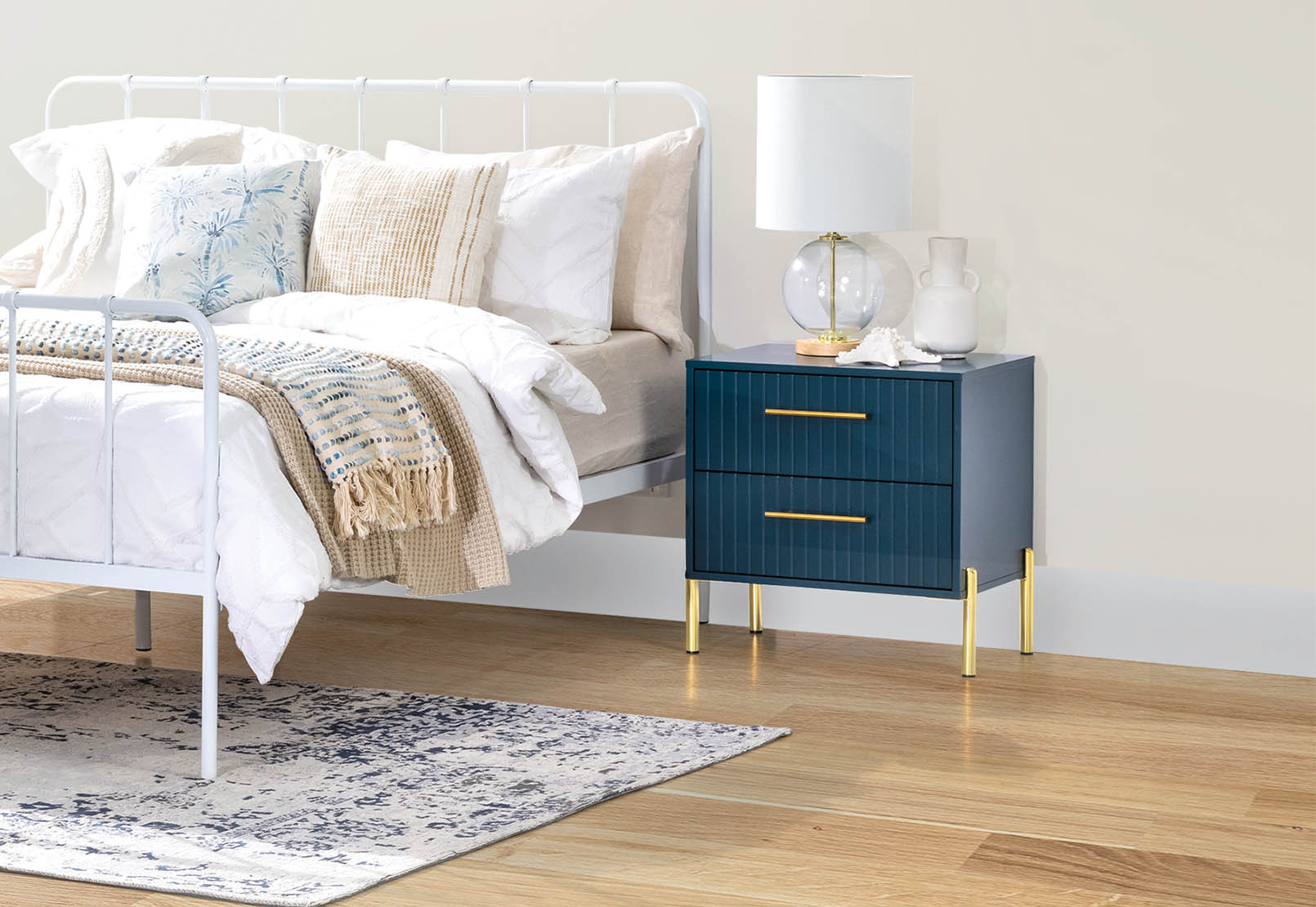 DELGADO Teal 2 Drawer Bedside – image 6 of 6