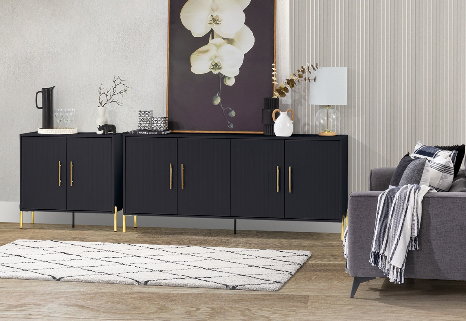DELGADO Black 4 Door Buffet – image 6 of 8