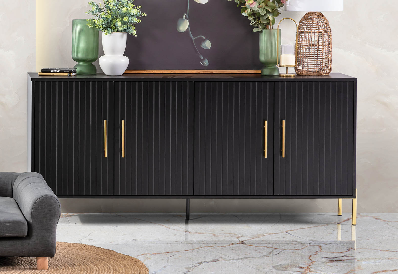 DELGADO Black 4 Door Buffet – image 8 of 8