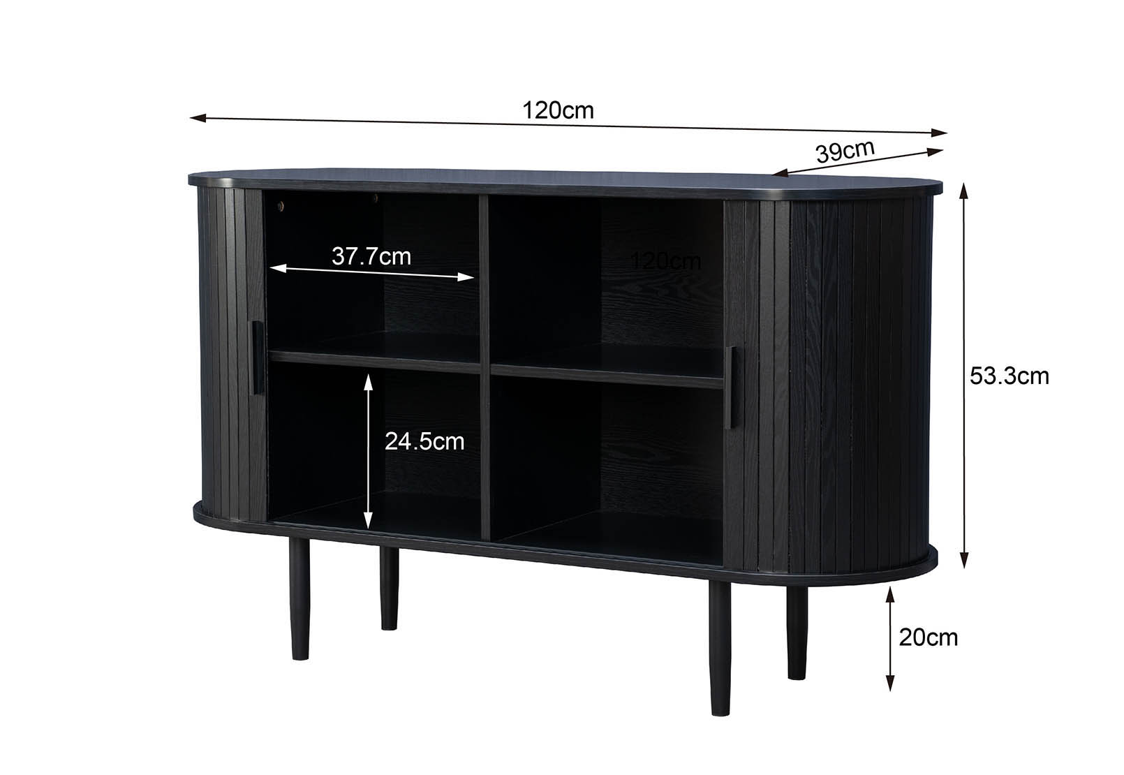 TANNER 2 Door Black Buffet – image 5 of 9