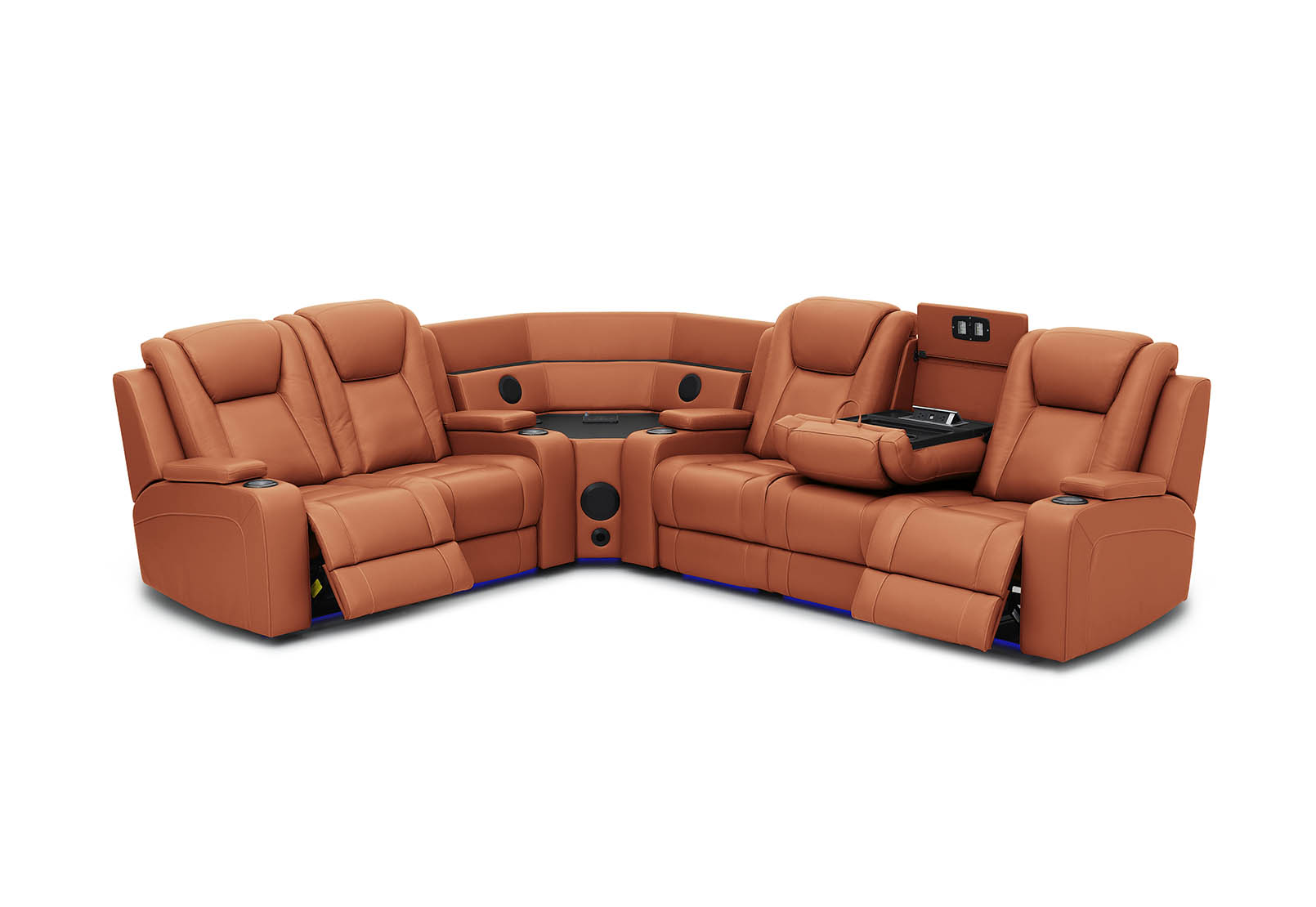 SENTINAL MK2 LEATHER 5 Piece Corner with RHF 3 Seater – image 2 of 9
