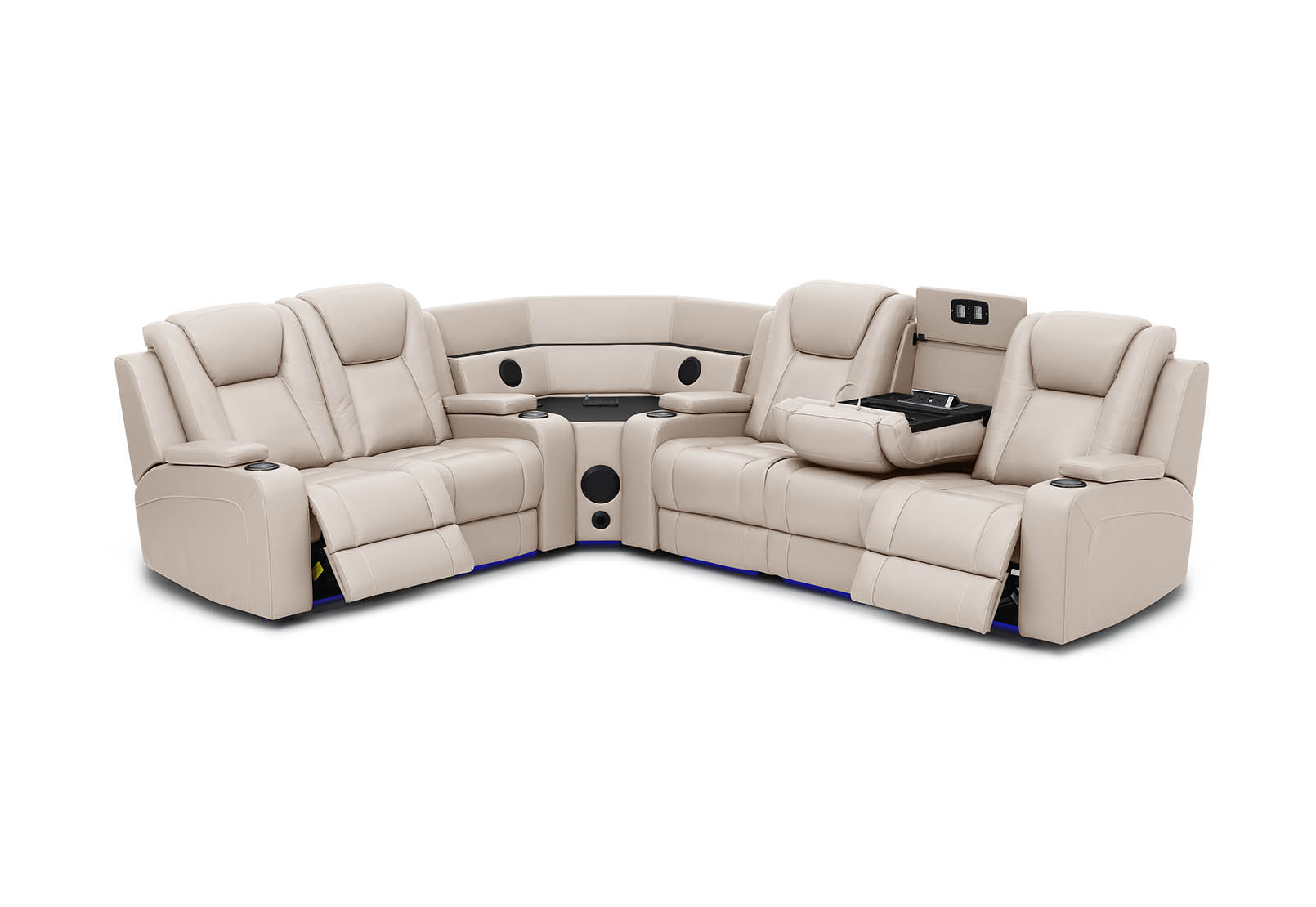 SENTINAL MK2 LEATHER 5 Piece Corner with RHF 3 Seater – image 2 of 9