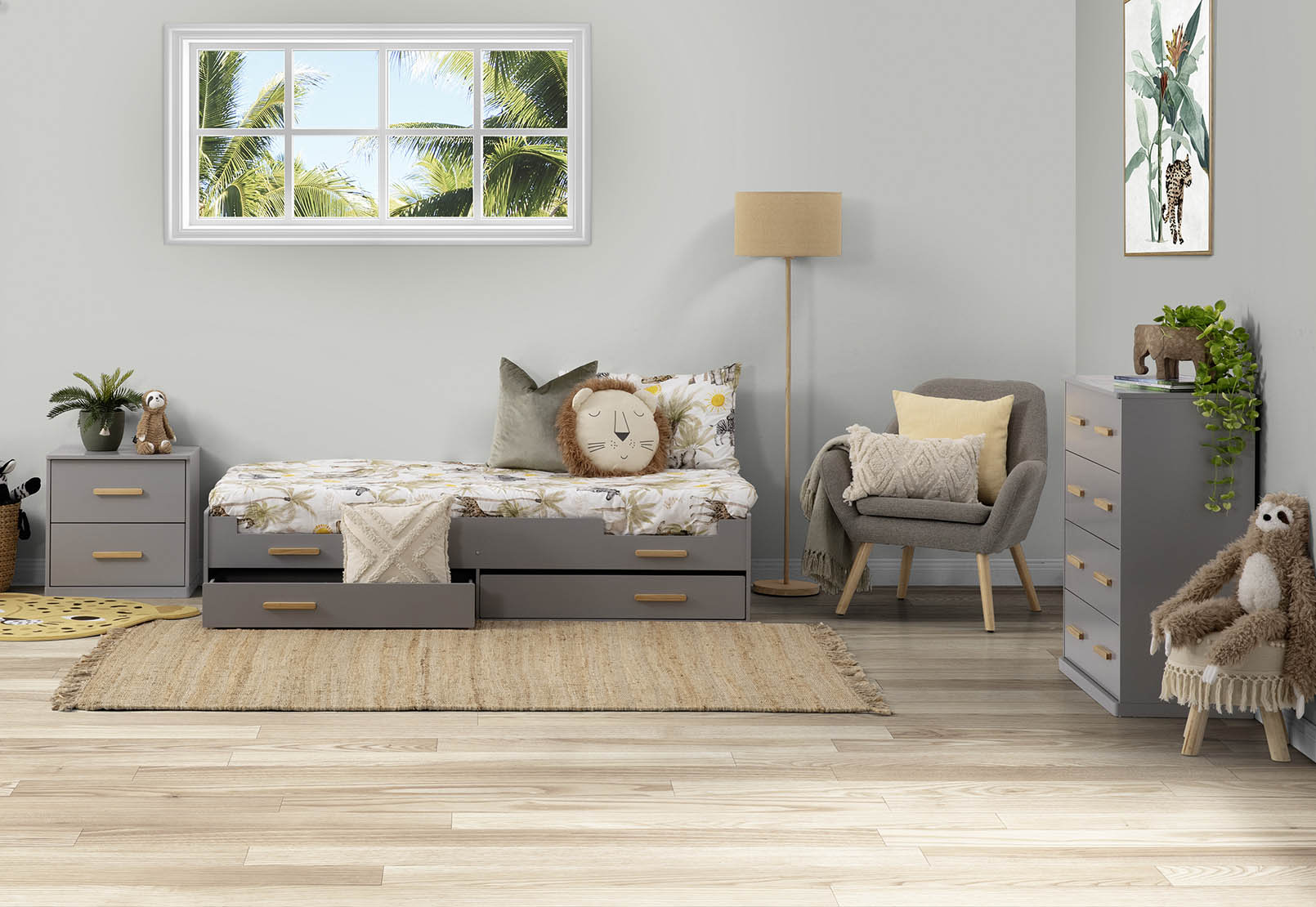 PINEDA Single Bed 2 Drawer – image 9 of 10