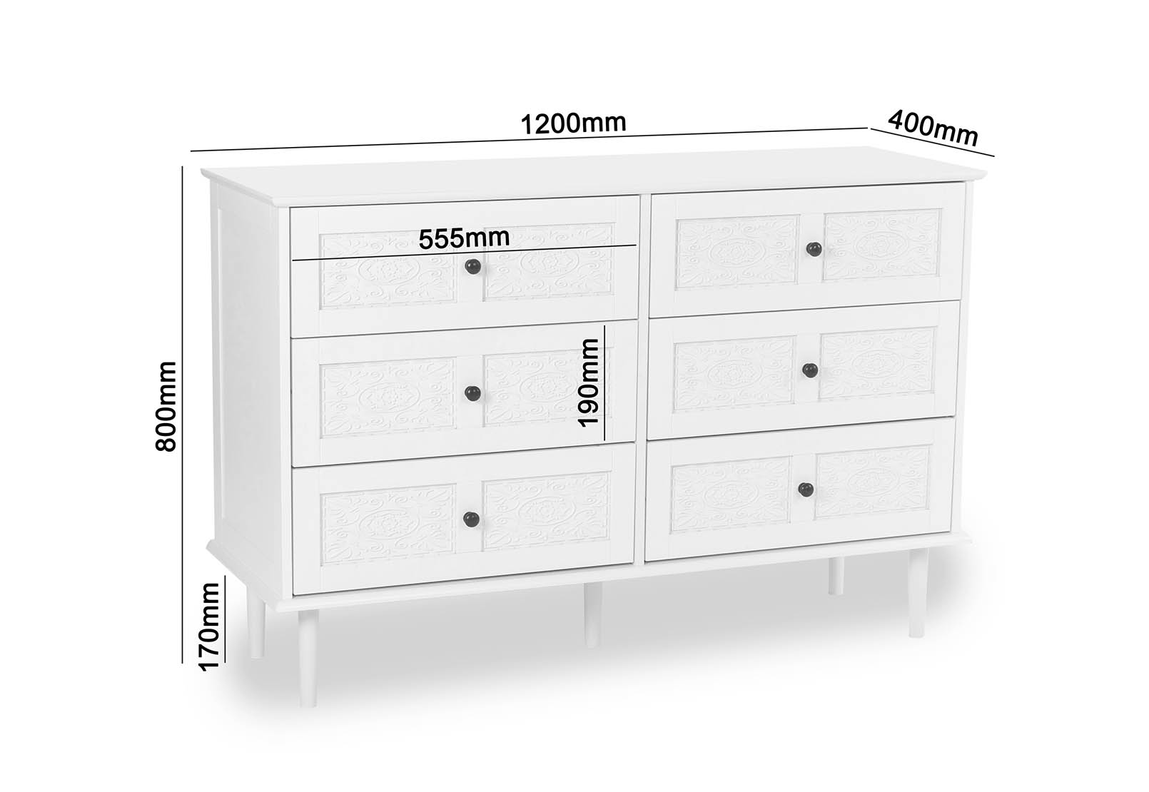 HICKS 6 Drawer Dresser (2Ctns) – image 5 of 7