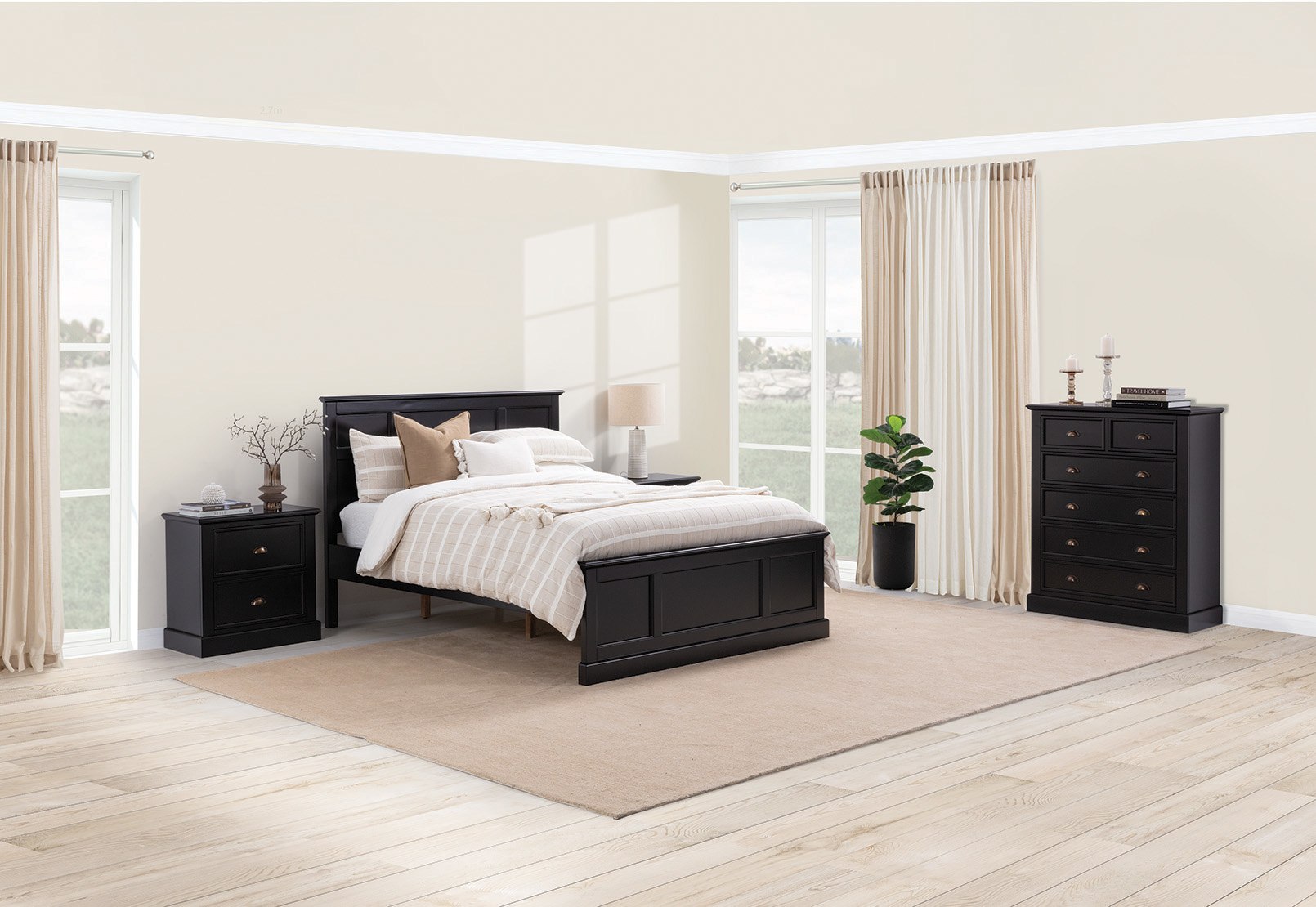 CHRYSTELLE 4 Piece Queen Bed Tall Chest Suite – image 3 of 3