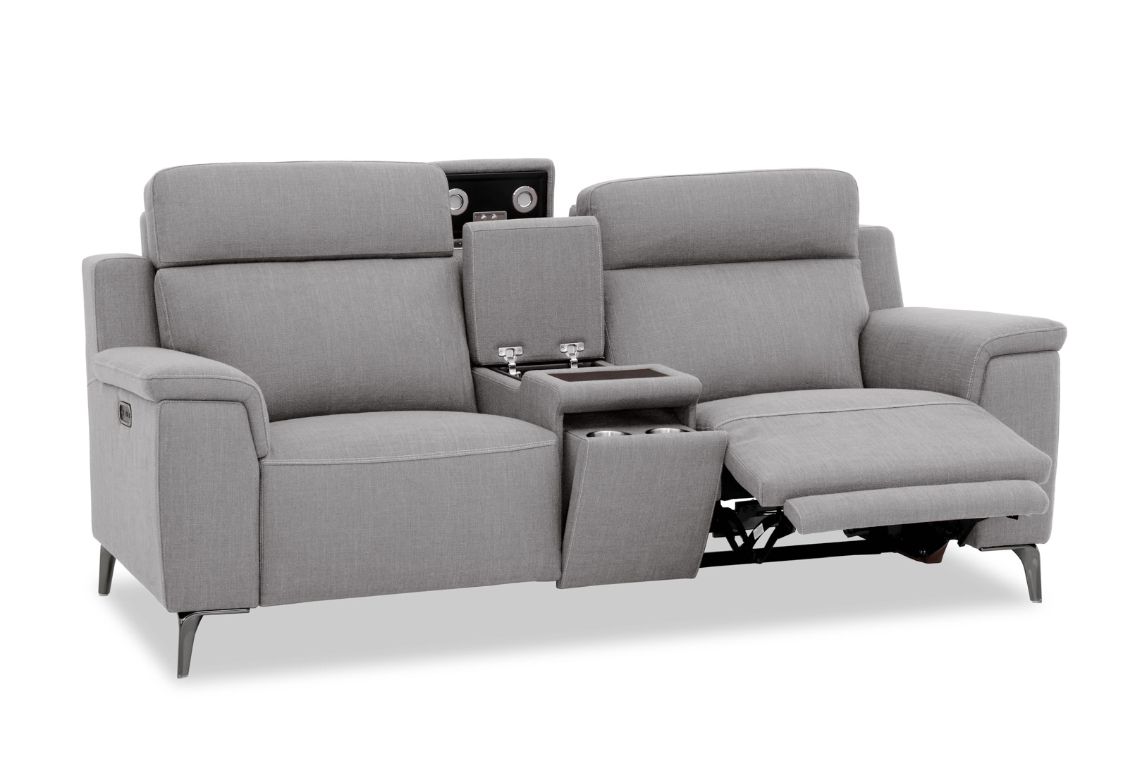 ARISTOTLE FABRIC 2 Seater Electric Recliners – image 3 of 4