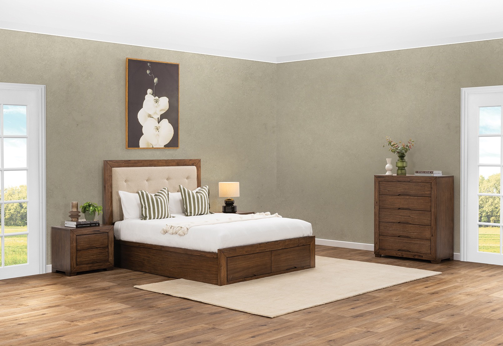 BOGOTA 4 Piece Queen Bed Tall Chest Suite. – image 3 of 5