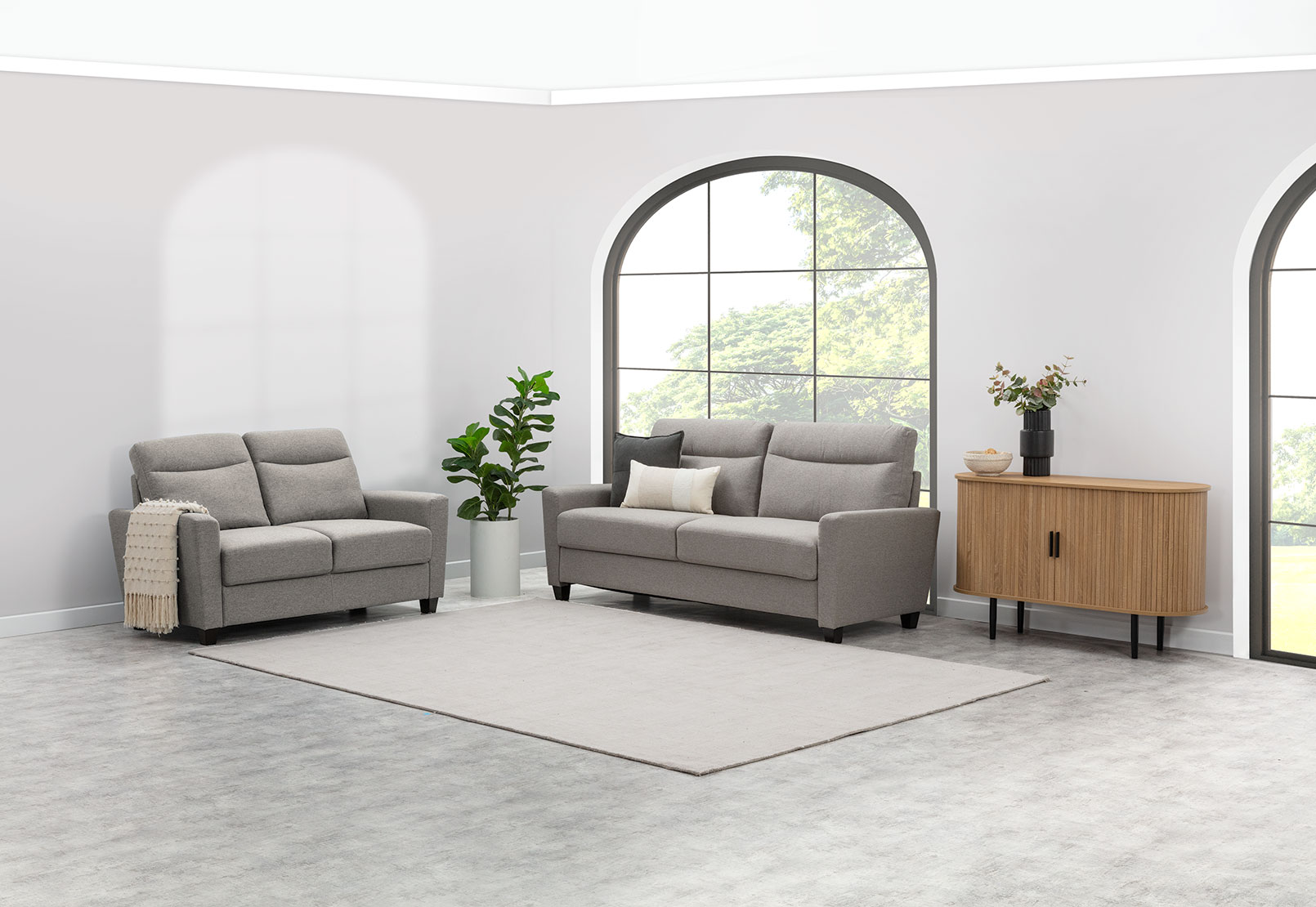 LOWE Grey 2 Seat Sofa – image 7 of 7