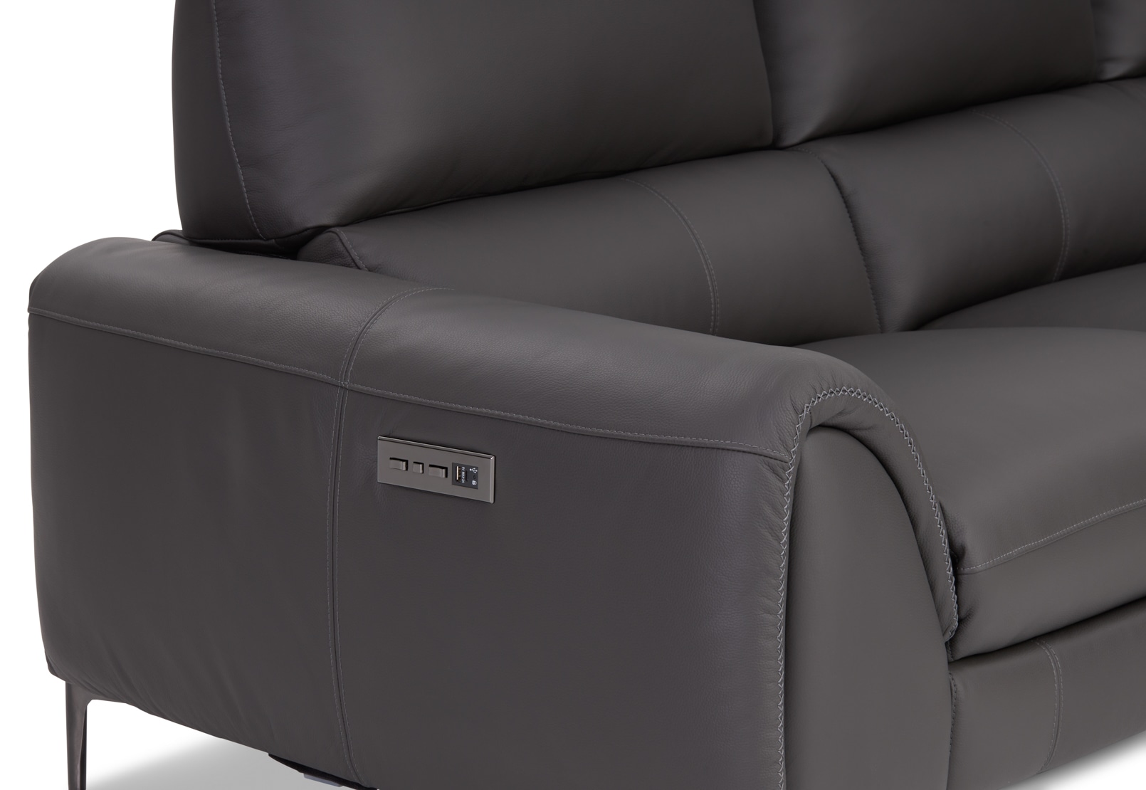 DOMINICO LEATHER 3 Seater with 2 inbuilt Electric Recliners – image 8 of 18