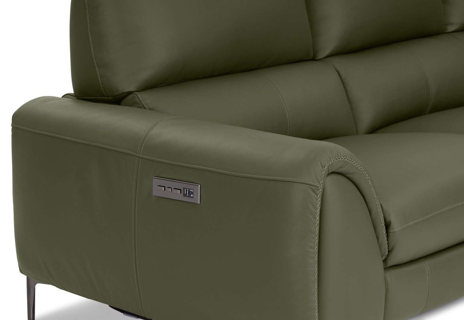 DOMINICO LEATHER 3 Seater with 2 inbuilt Electric Recliners – image 8 of 11
