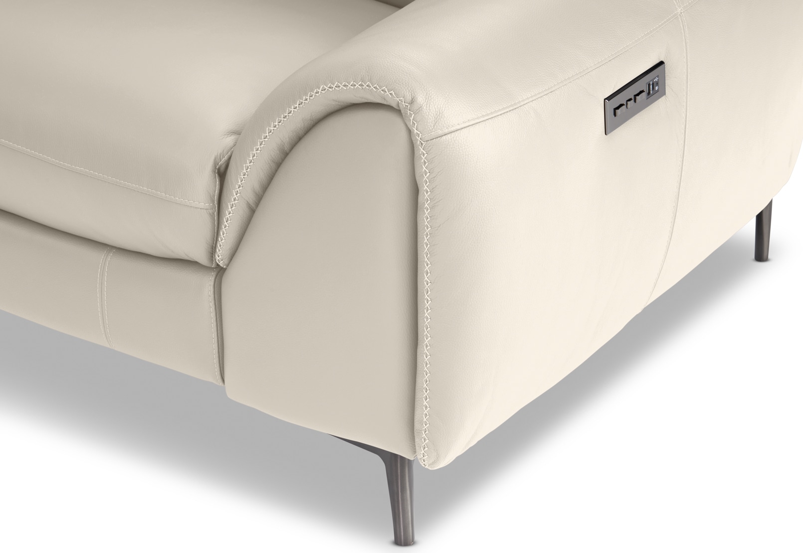 DOMINICO LEATHER 3 Seater with 2 inbuilt Electric Recliners – image 9 of 11