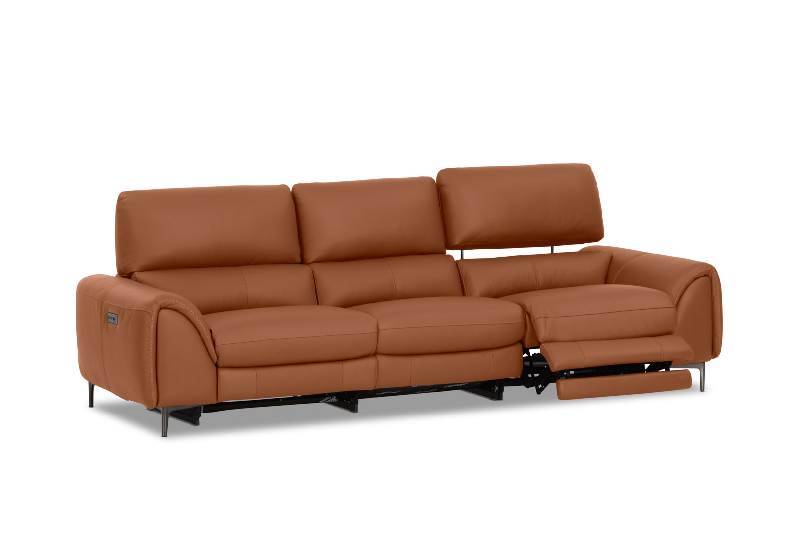 DOMINICO LEATHER 3 Seater with 2 inbuilt Electric Recliners – image 5 of 11