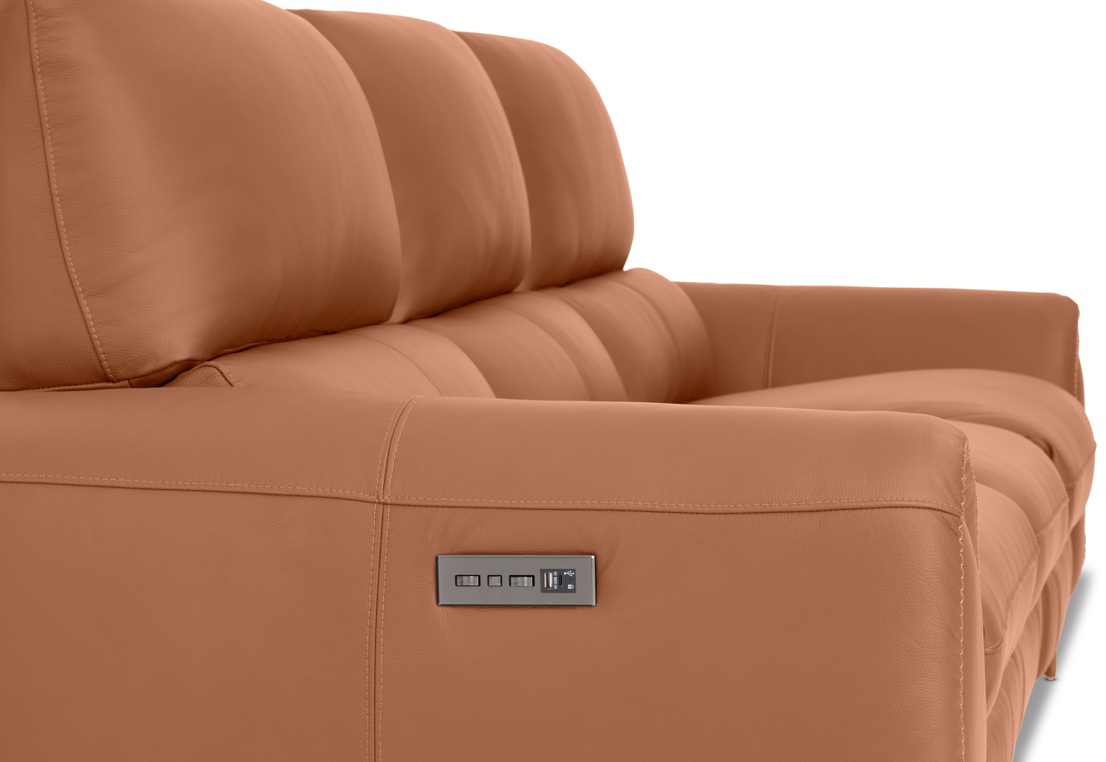 DOMINICO LEATHER 3 Seater with 2 inbuilt Electric Recliners – image 7 of 11