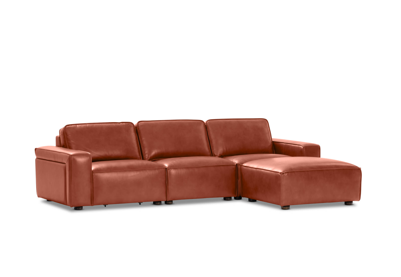 BARTELLE LEATHER 3.5 Seater Sofa with Ottoman. – image 1 of 10