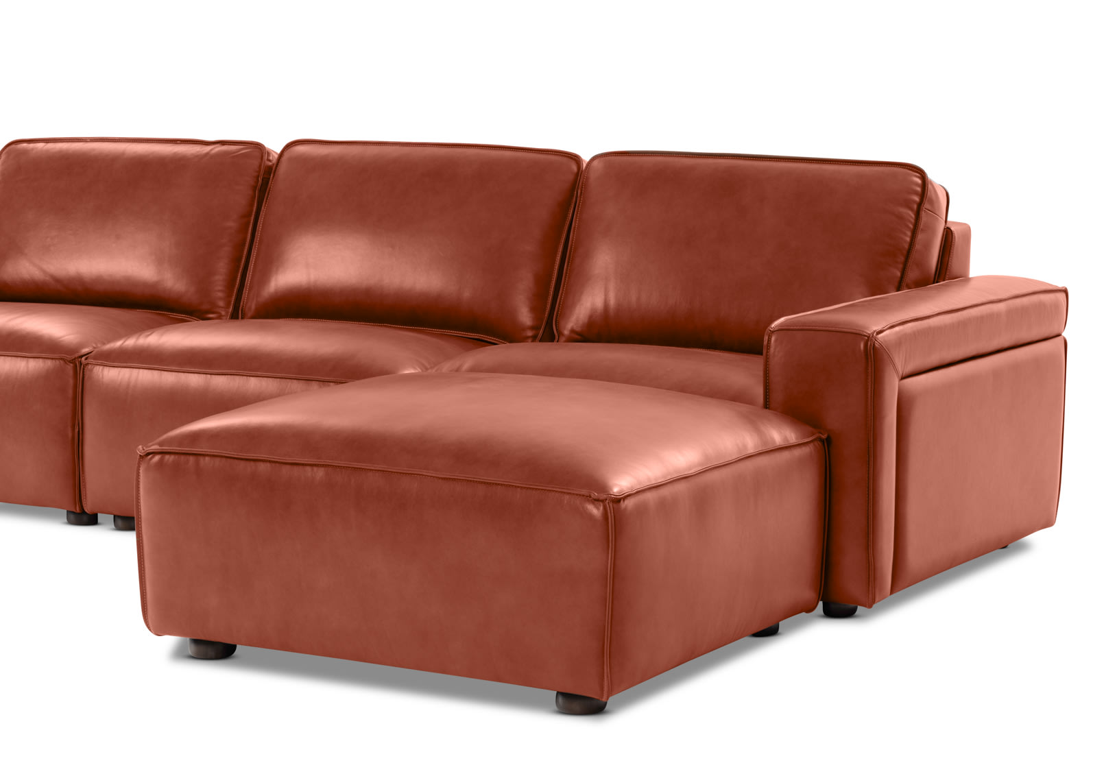 BARTELLE LEATHER 3.5 Seater Sofa with Ottoman. – image 4 of 10