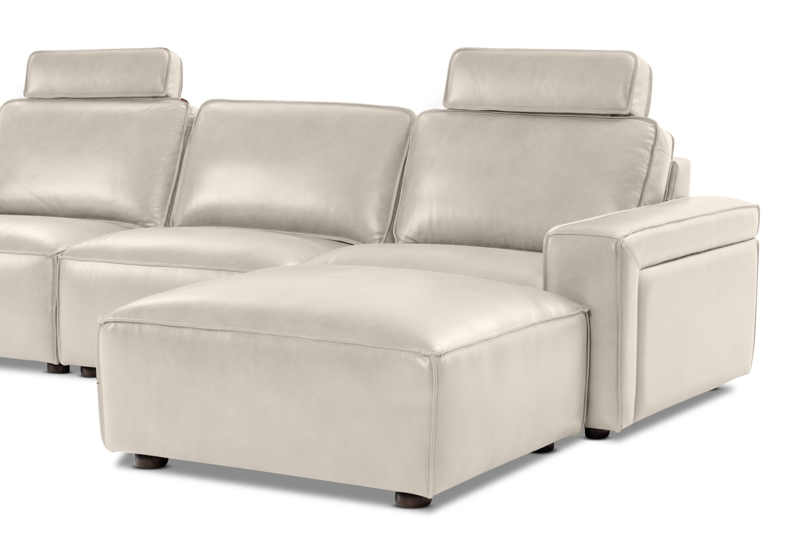 BARTELLE LEATHER 3.5 Seater Sofa with Ottoman. – image 6 of 11