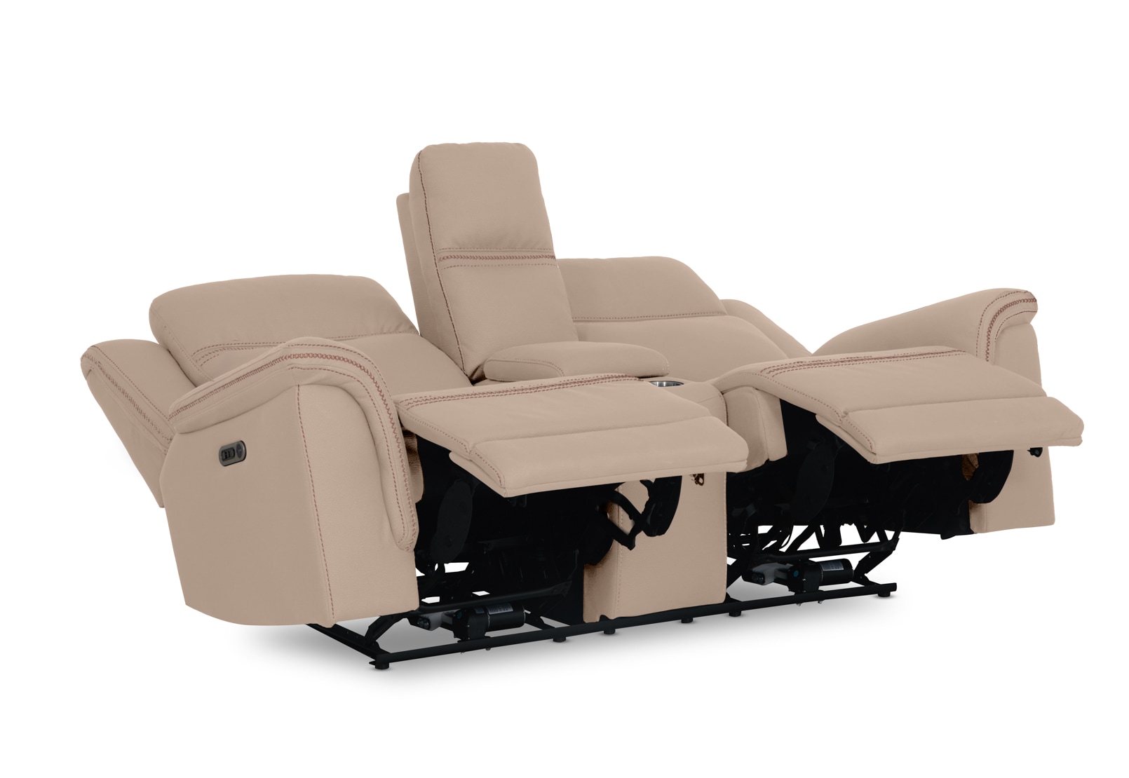 WOLFGANG FABRIC 2 Seater Sofa with 2 Inbuilt Electric Recliners and Console – image 7 of 21