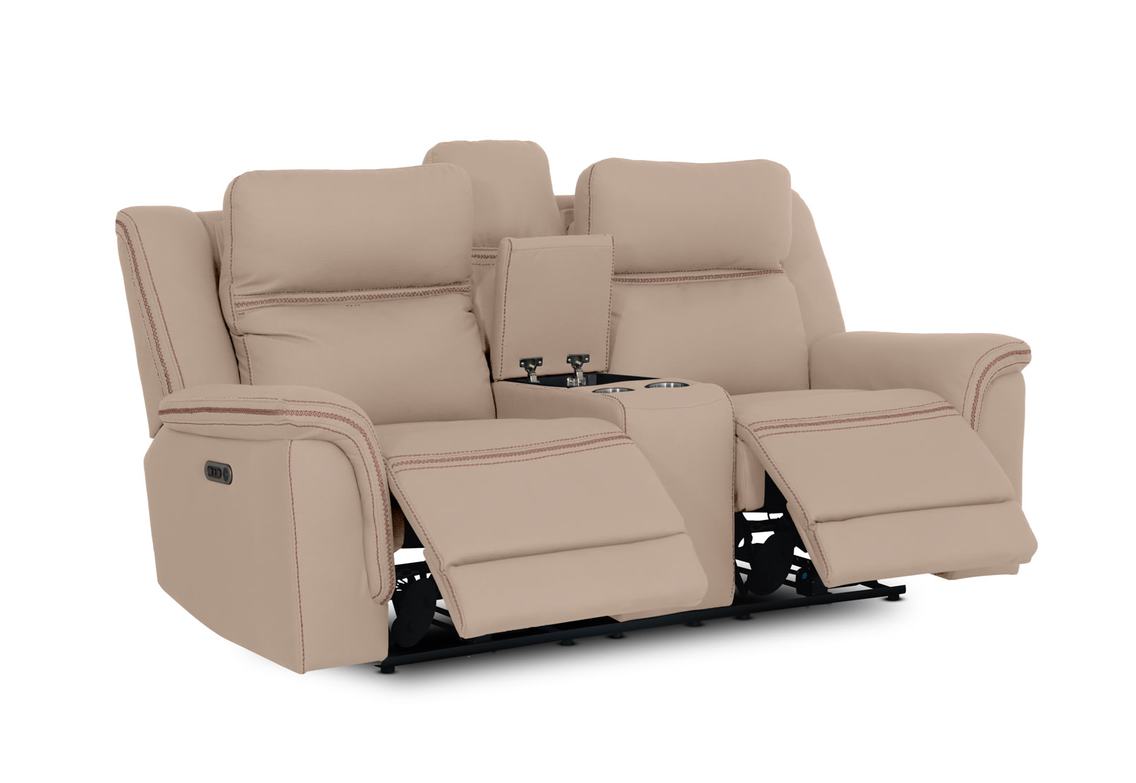 WOLFGANG FABRIC 2 Seater Sofa with 2 Inbuilt Electric Recliners and Console – image 9 of 21
