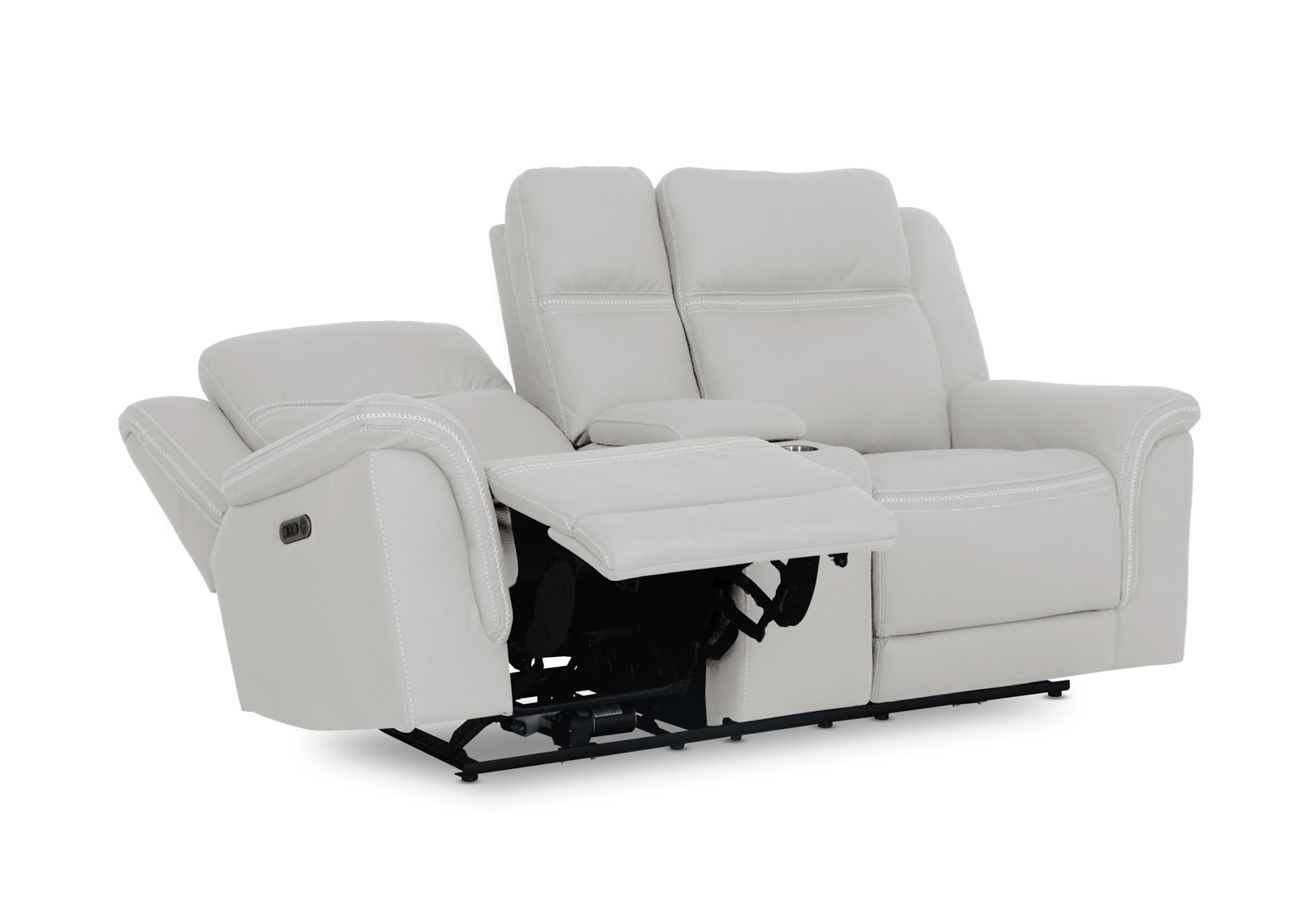 WOLFGANG FABRIC 2 Seater Sofa with 2 Inbuilt Electric Recliners and Console – image 6 of 21