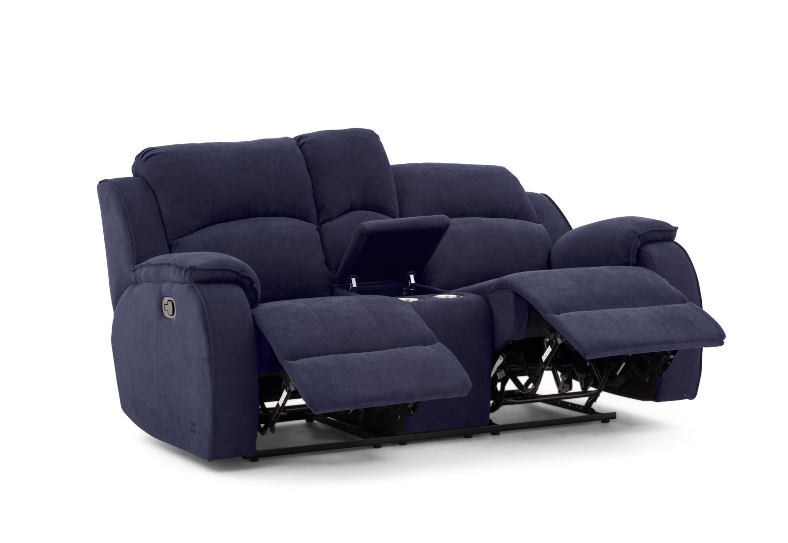 KAYDEN FABRIC 2 Seater Recliners w Console (F) – image 7 of 16