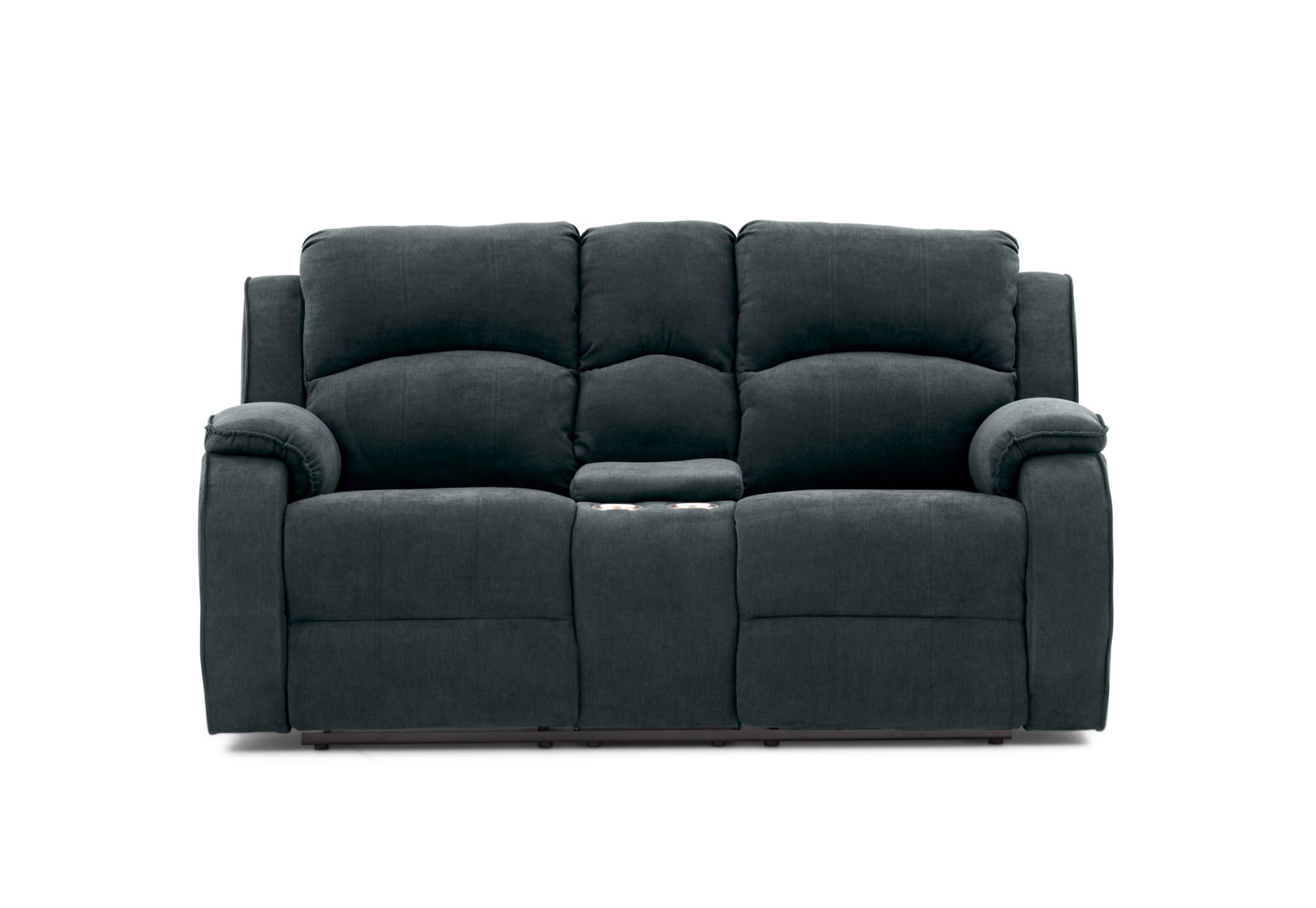 KAYDEN FABRIC 2 Seater with Inbuilt Recliners and Console – image 1 of 16