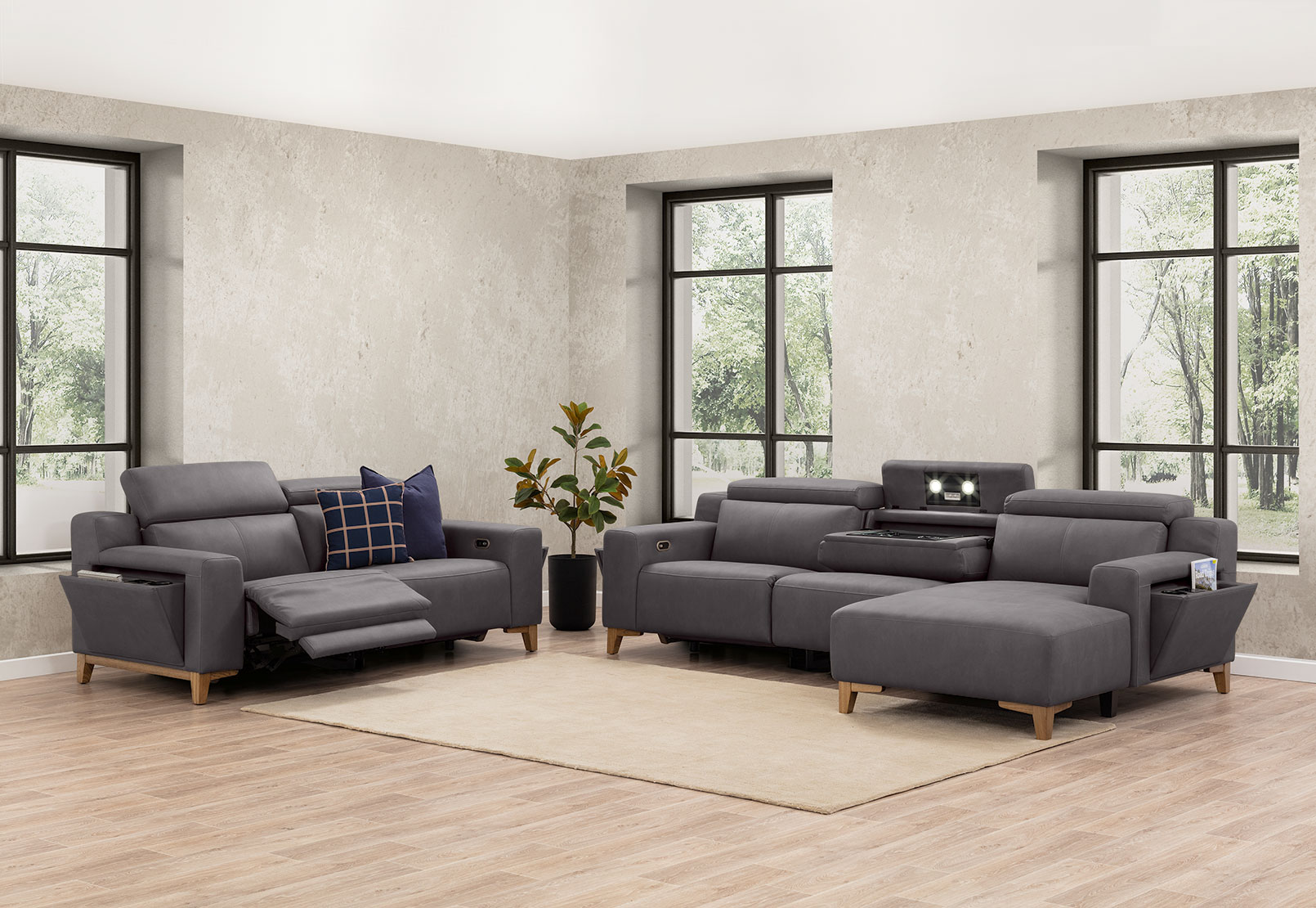 GAGE FABRIC 3 Seater Sofa with Electric Recliner and RHF Chaise – image 19 of 20