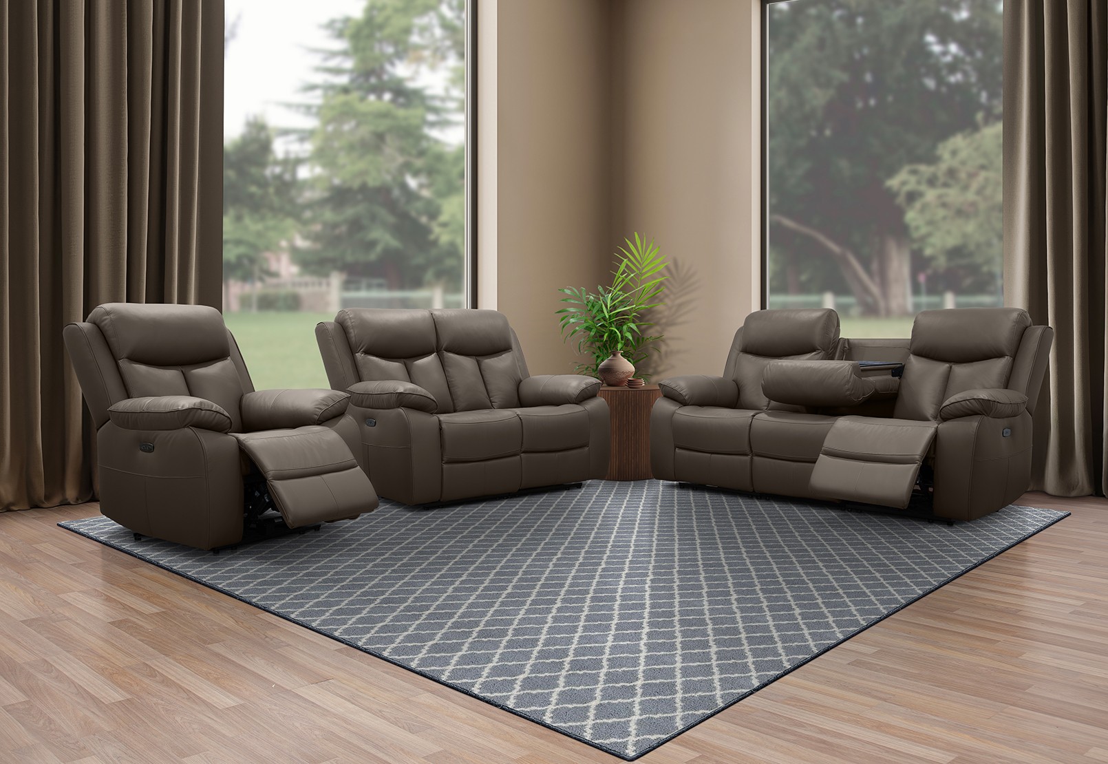 DACIA LEATHER 2 Seater Sofa with inbuilt Electric Recliners – image 11 of 13