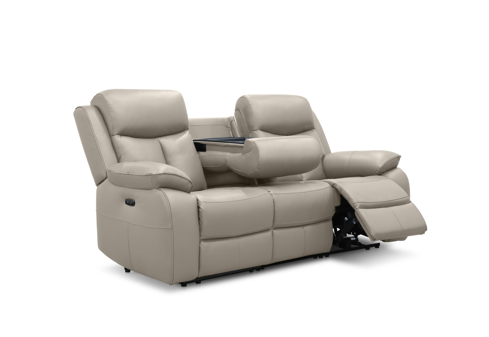 DACIA LEATHER 3 Seater Sofa with 2 inbuilt Electric Recliners – image 4 of 13