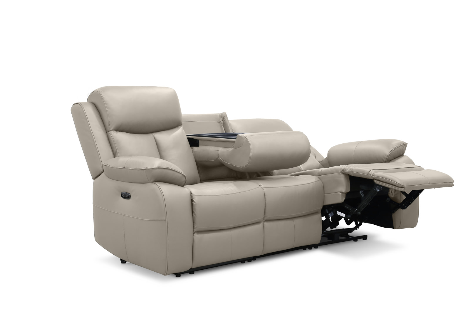 DACIA LEATHER 3 Seater Sofa with 2 inbuilt Electric Recliners – image 6 of 13