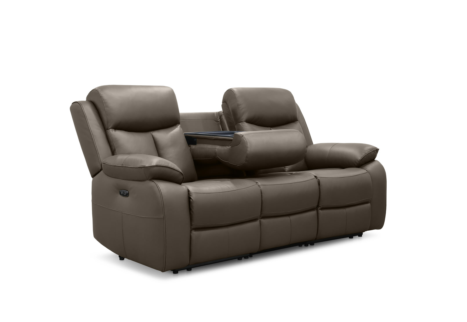 DACIA LEATHER 3 Seater Sofa with 2 inbuilt Electric Recliners – image 4 of 16