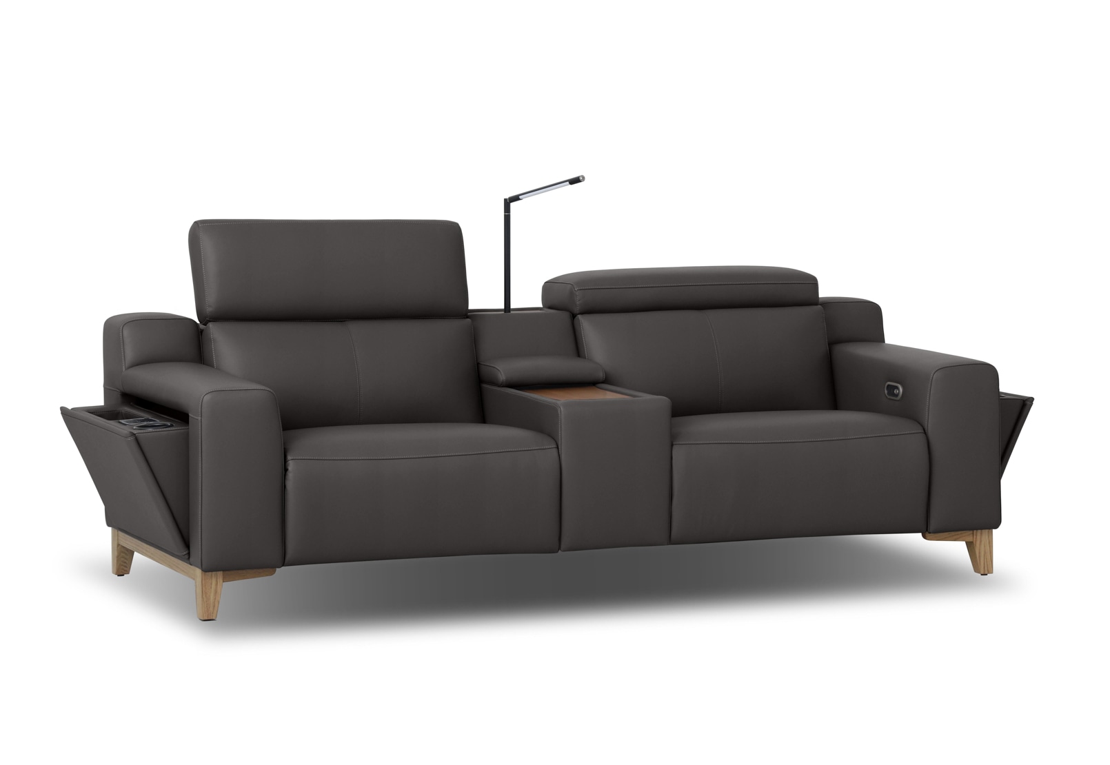 GAGE LEATHER 2S with Inbuilt Electric Recliners and Console – image 4 of 11