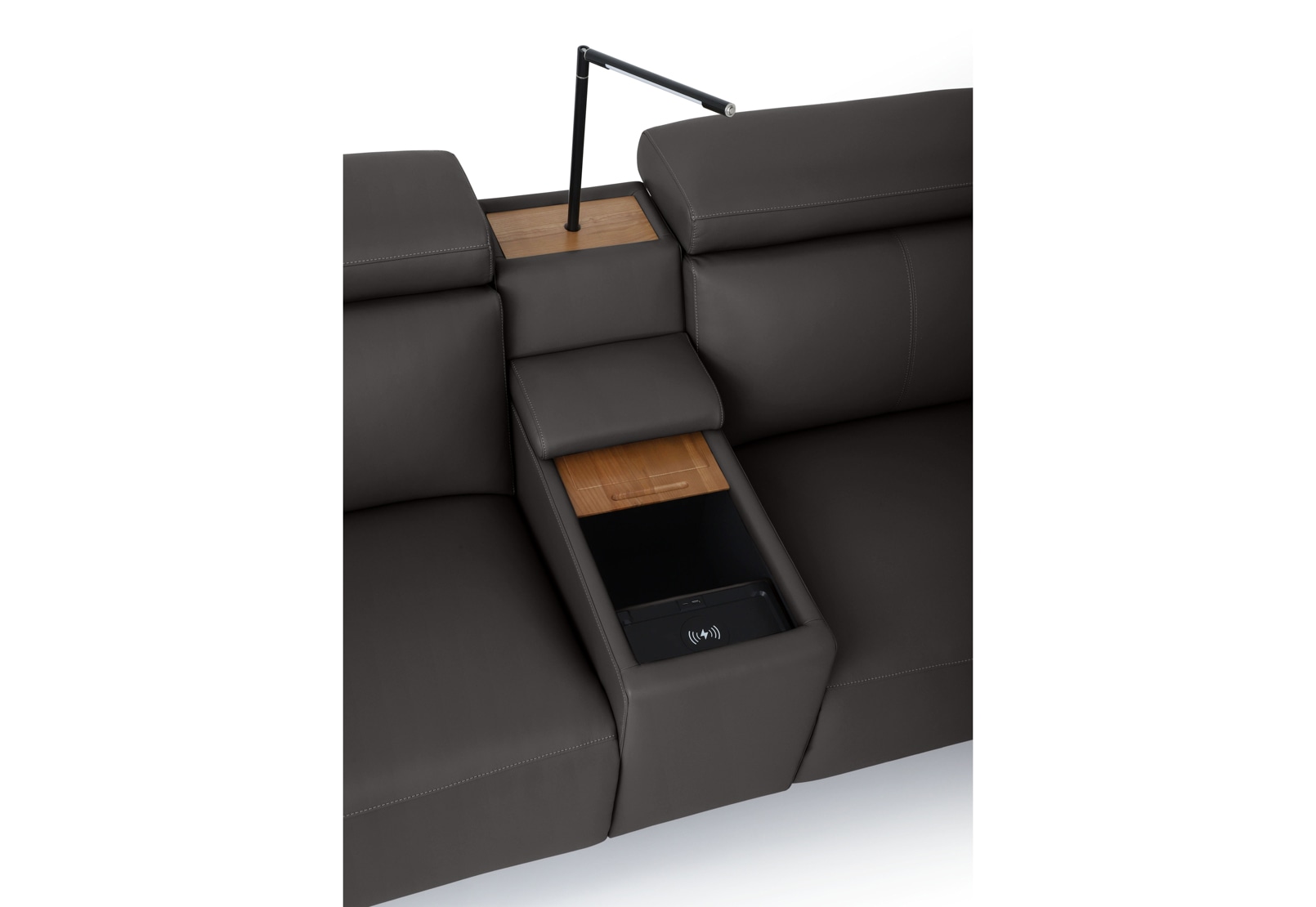 GAGE LEATHER 2S with Inbuilt Electric Recliners and Console – image 7 of 11