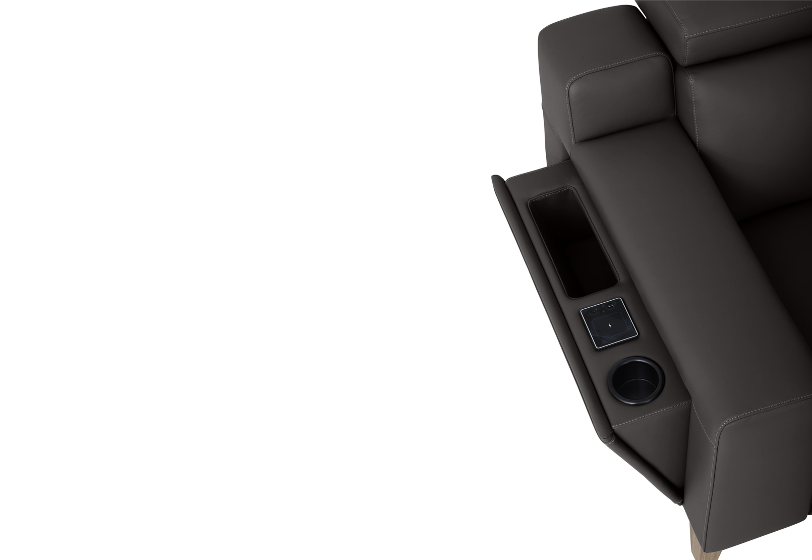 GAGE LEATHER 2S with Inbuilt Electric Recliners and Console – image 8 of 11