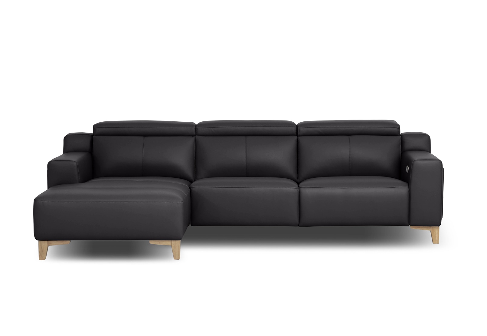 GAGE LEATHER 3S with Inbuilt Electric Recliner and LHF Chaise – image 1 of 5