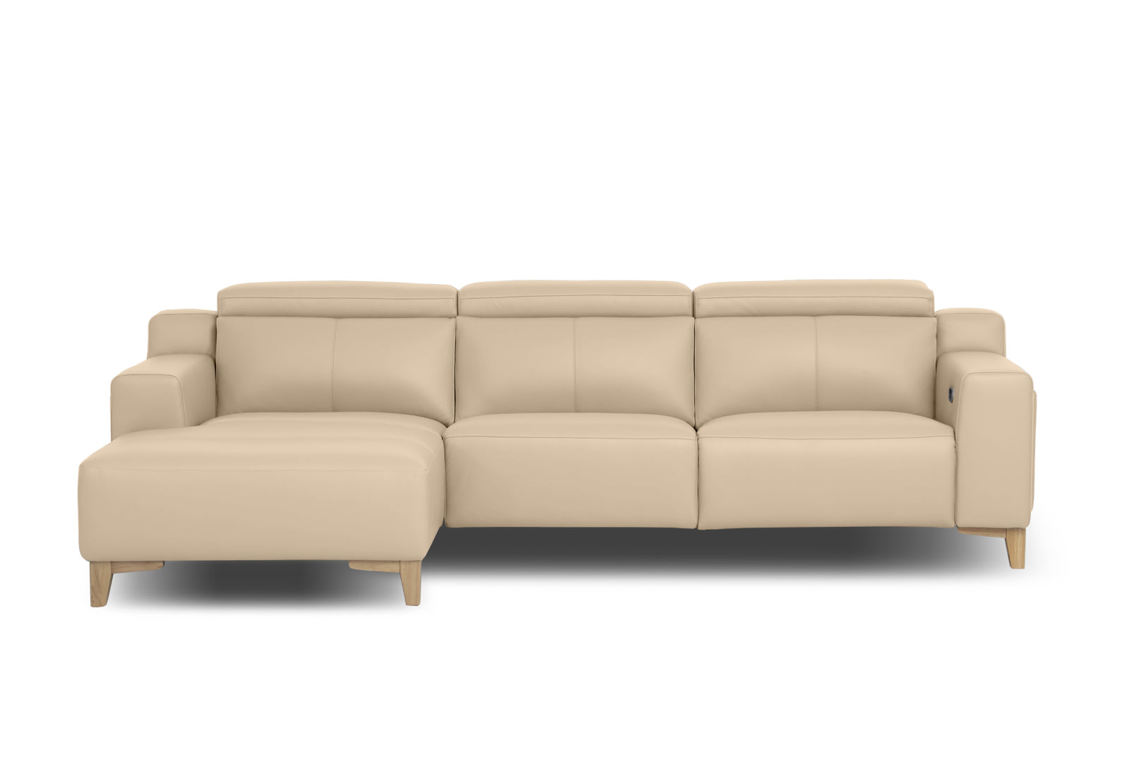 GAGE LEATHER 3S with Inbuilt Electric Recliner and LHF Chaise – image 1 of 5