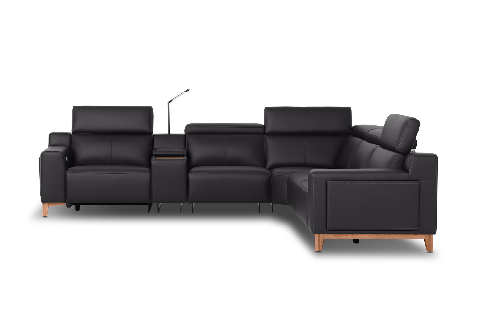 GAGE LEATHER Corner Lounge with 2 Inbuilt Electric Recliners – image 5 of 10