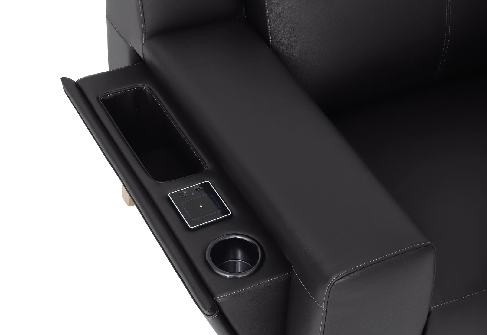 GAGE LEATHER Corner Lounge with 2 Inbuilt Electric Recliners – image 8 of 10