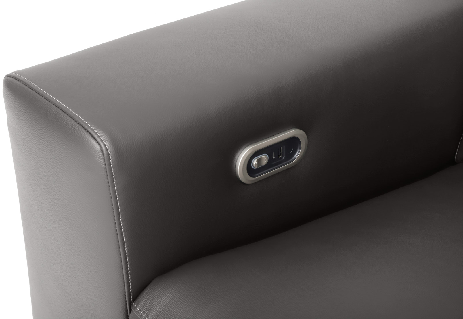 GAGE LEATHER Corner Lounge with 2 Inbuilt Electric Recliners – image 7 of 10