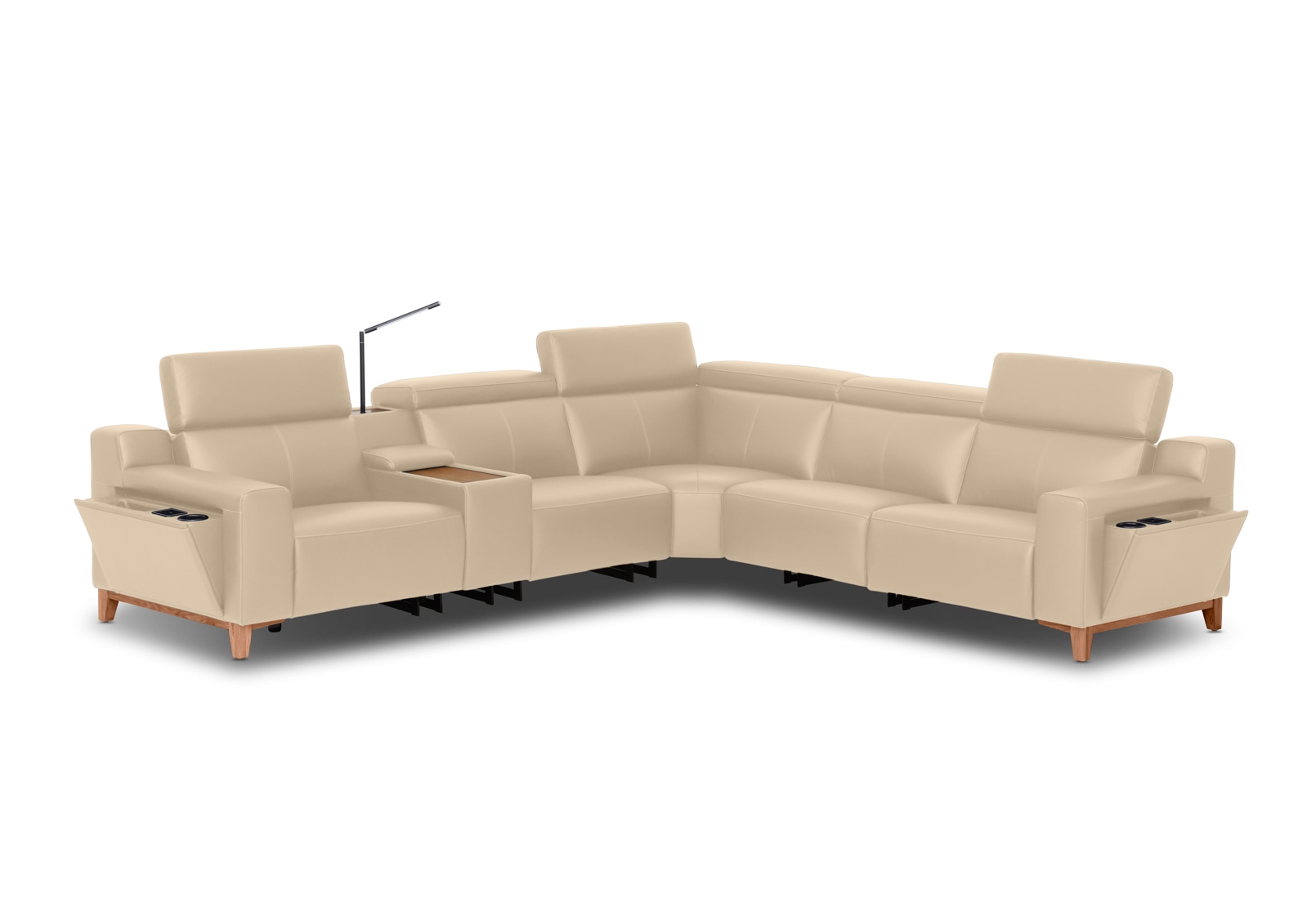 GAGE LEATHER Corner Lounge with 2 Inbuilt Electric Recliners – image 2 of 10