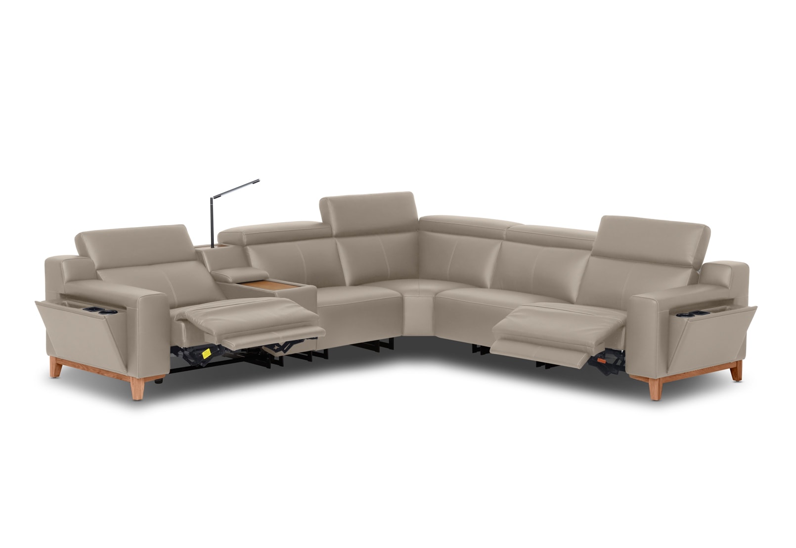 GAGE LEATHER Corner Lounge with 2 Inbuilt Electric Recliners – image 4 of 10