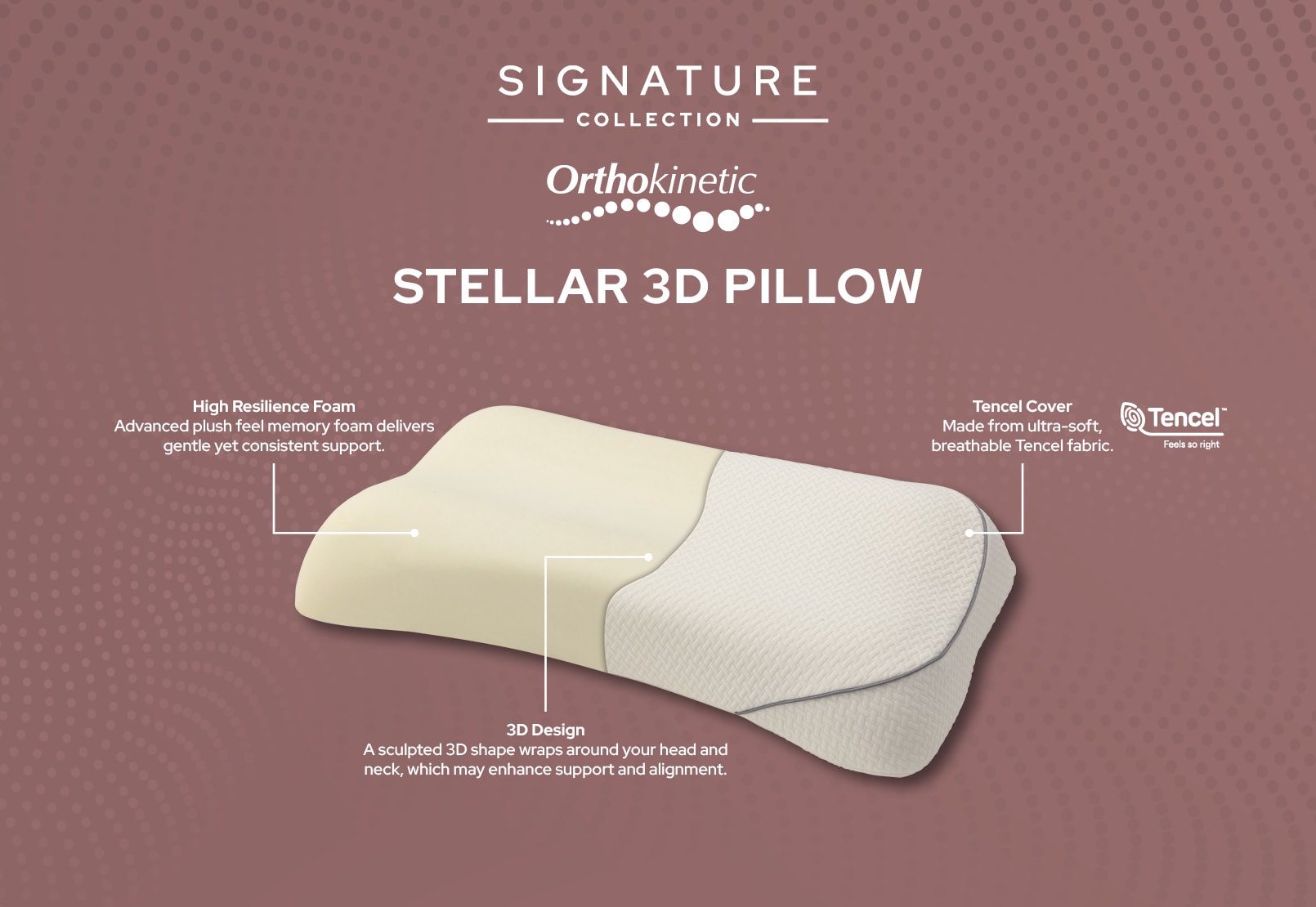 ORTHOKINETIC SIGNATURE Stellar 3D Medium Profile Pillow – image 1 of 13