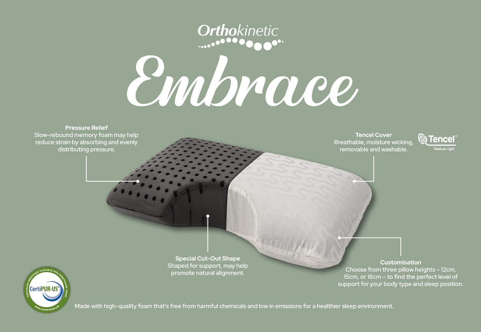 ORTHOKINETIC Embrace High Profile Pillow – image 1 of 14
