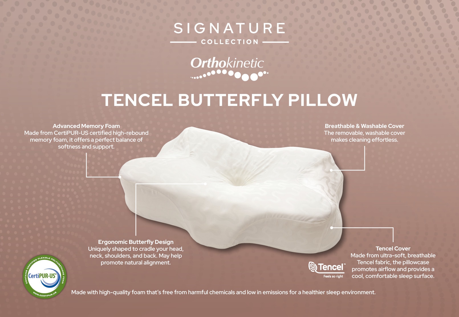 ORTHOKINETIC SIGNATURE Tencel Butterfly Pillow – image 1 of 8