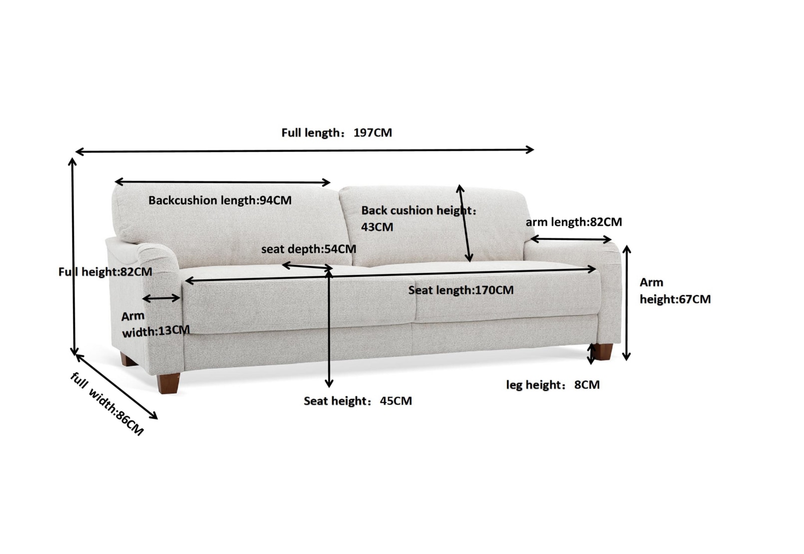 WARREN 3 Seat Sofa – image 6 of 7
