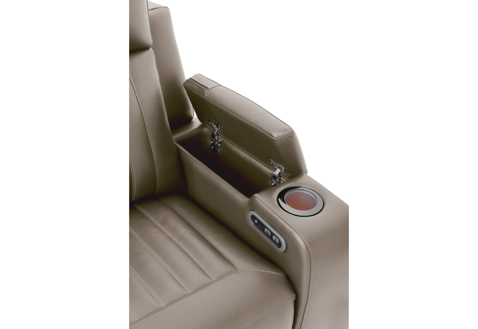 THANE LEATHER 3 Seater Sofa with 2 inbuilt Electric Recliners – image 7 of 8