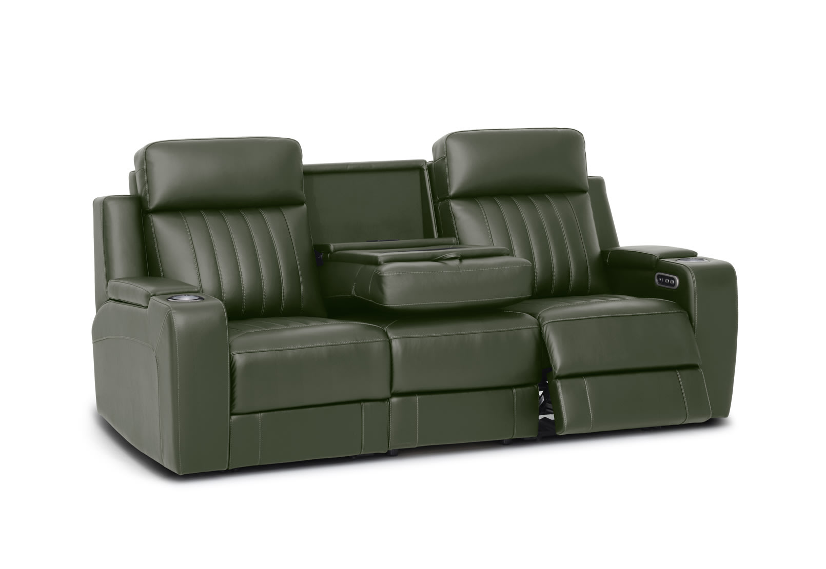 THANE LEATHER 3 Seater Sofa with 2 inbuilt Electric Recliners – image 4 of 8