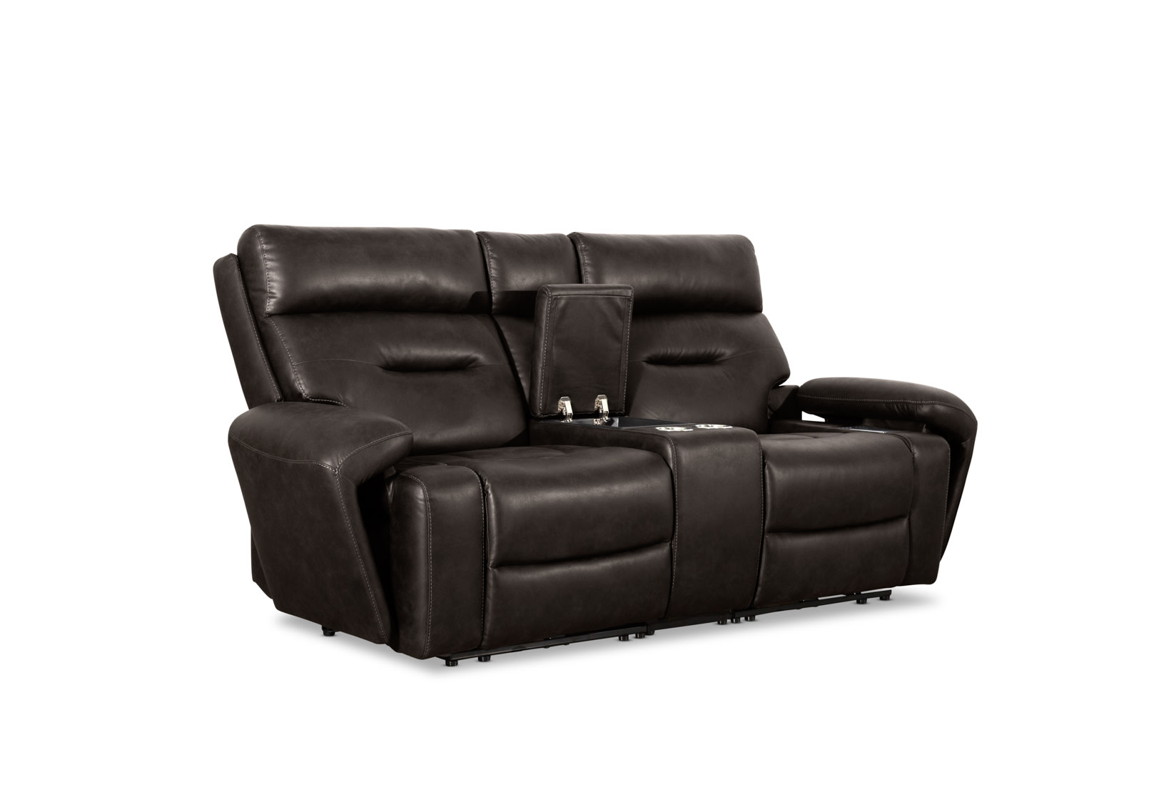 HOLLYWOOD 2 Seater w Electric Recliners Console MEDIA – image 7 of 36