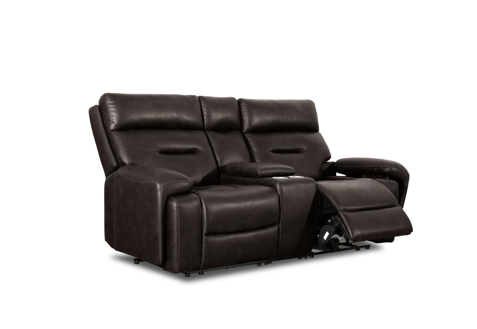 HOLLYWOOD 2 Seater w Electric Recliners Console MEDIA – image 10 of 36